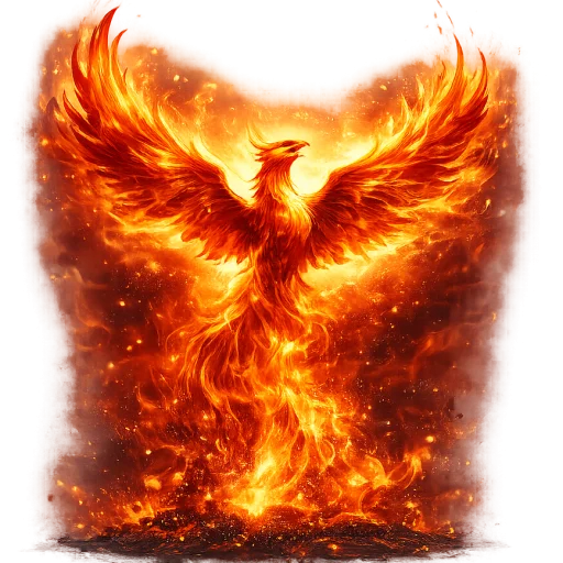 Phoenix rising from flames — Rising from the Ashes logo
